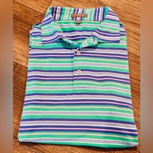 Peter Millar Summer Comfort Multicolor Striped Polo Size XL